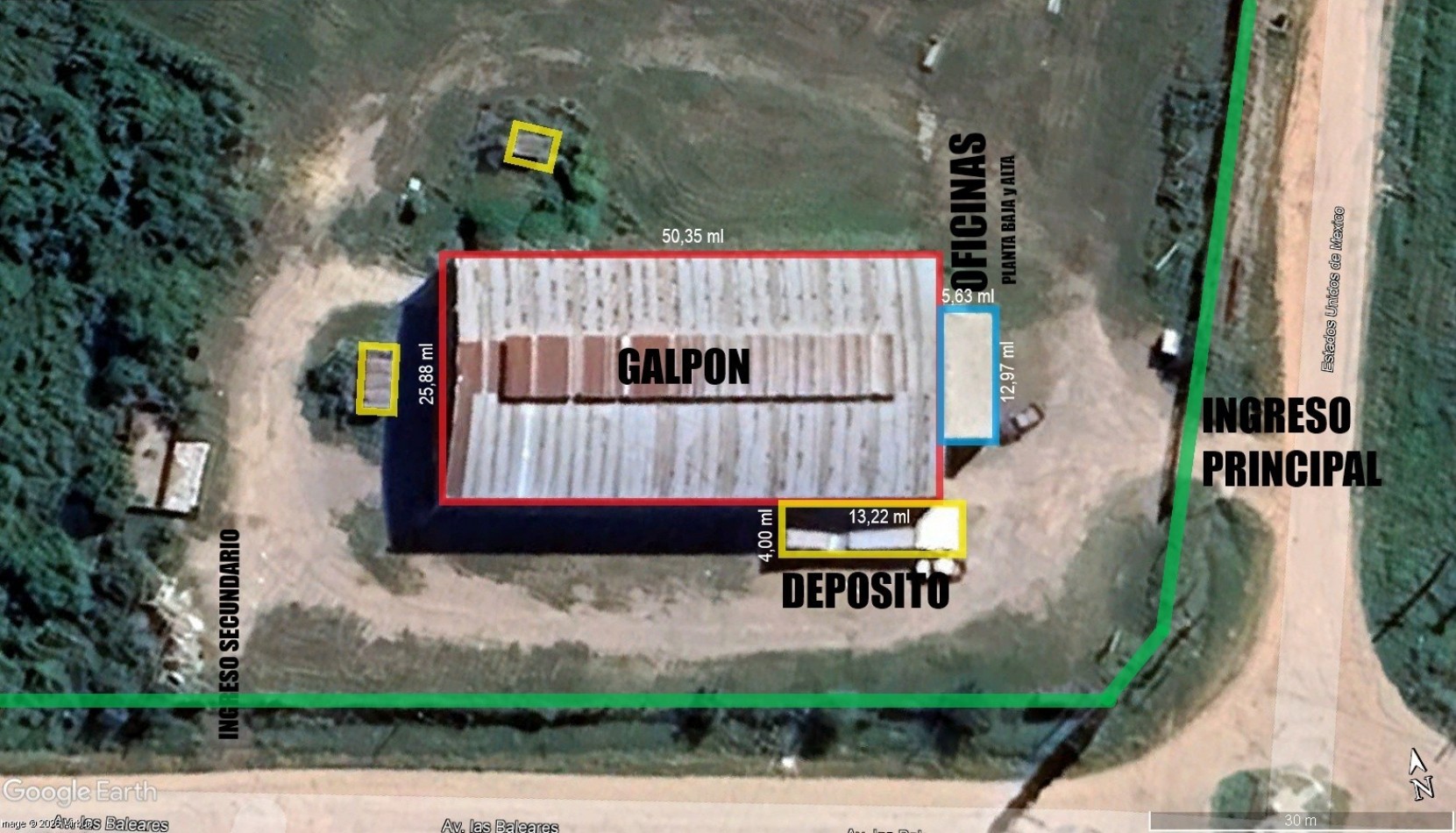 GALPON INDUSTRIAL CON OFICINAS, SOBRE TERRENO DE 2,5 HECTAREAS, A METROS DE RUTA 11